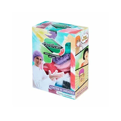 Touca Descartável Sanfonada Colors Sortida - Protdesc