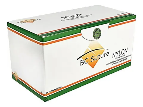 Fio de Sutura de Nylon c/24un - BC Suture Bioline