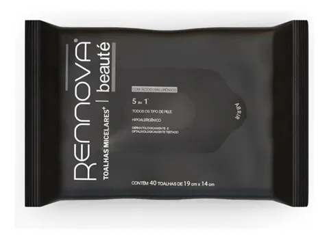 Toalhas Micelares com Ácido Hialurônico Beauté c/ 40 Care - Rennova