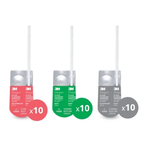 Kit Clinpro Clear Tratamento de Flúor com Três Sabores - Solventum