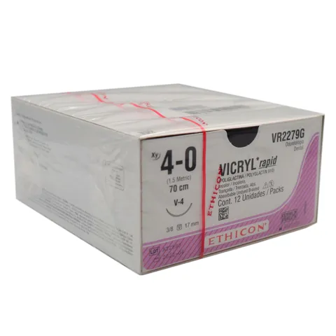 Fio de Sutura Ethicon Vicryl Rapid 4-0 Agulha 3/8 1,7cm - Johnson & Johnson