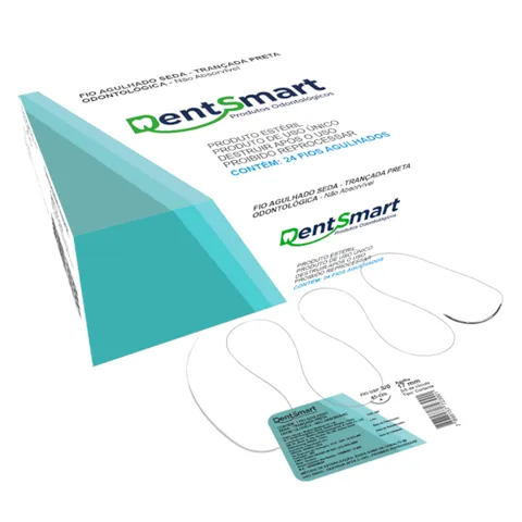 Fio de Sutura Agulhado Seda 4-0 - Dentsmart