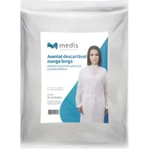 Avental Descartável Cirúrgico Manga Longa 30g - Medis