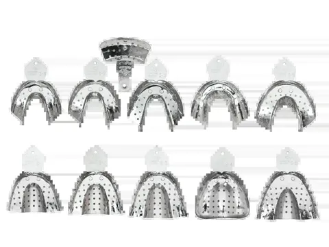 Kit Moldeira Alumínio 11 Peças Perfurada Adulto Dentada - Tecnodent