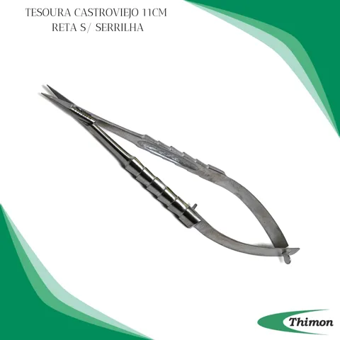 TESOURA CASTROVIEJO 11CM RETA S/ SERRILHA