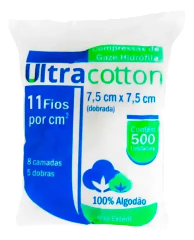 Compressa de Gaze C/ 500un - Ultracotton Melhormed