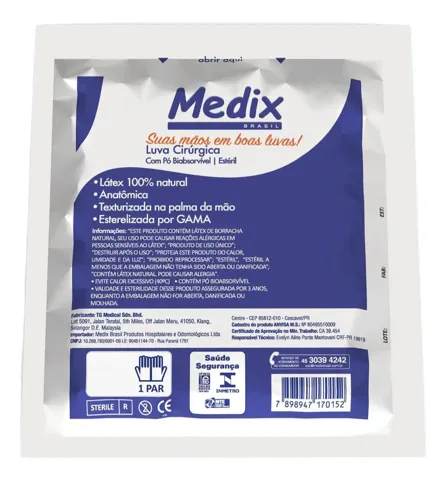 Luva Cirúrgica Estéril - Medix