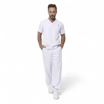 Pijama Cirúrgico Masculino Plus Size Branco - Dana Jalecos