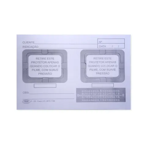 Ficha para Raio-X - Pressing