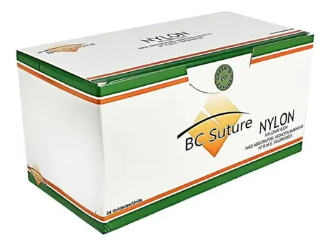 Fio de Sutura de Nylon c/24un - BC Suture Bioline
