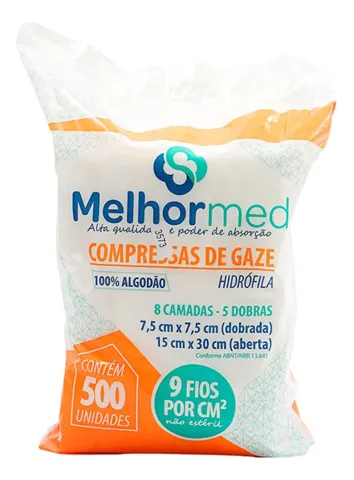 Compressa de Gaze c/ 500un - Melhormed