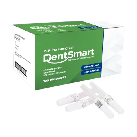 Agulha Gengival Curta 30G 22mm - Dentsmart