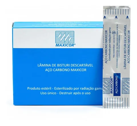 Lâmina de Bisturi Aço Carbono - Maxicor