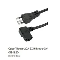 Cabo de Força para Fax Computador 1,5m 20A 90 Graus - Chipsce