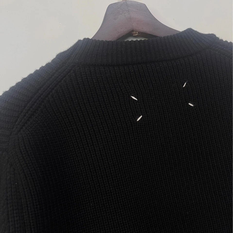 Maison Margiela Four-Stitches Ribbed Knit Sweater