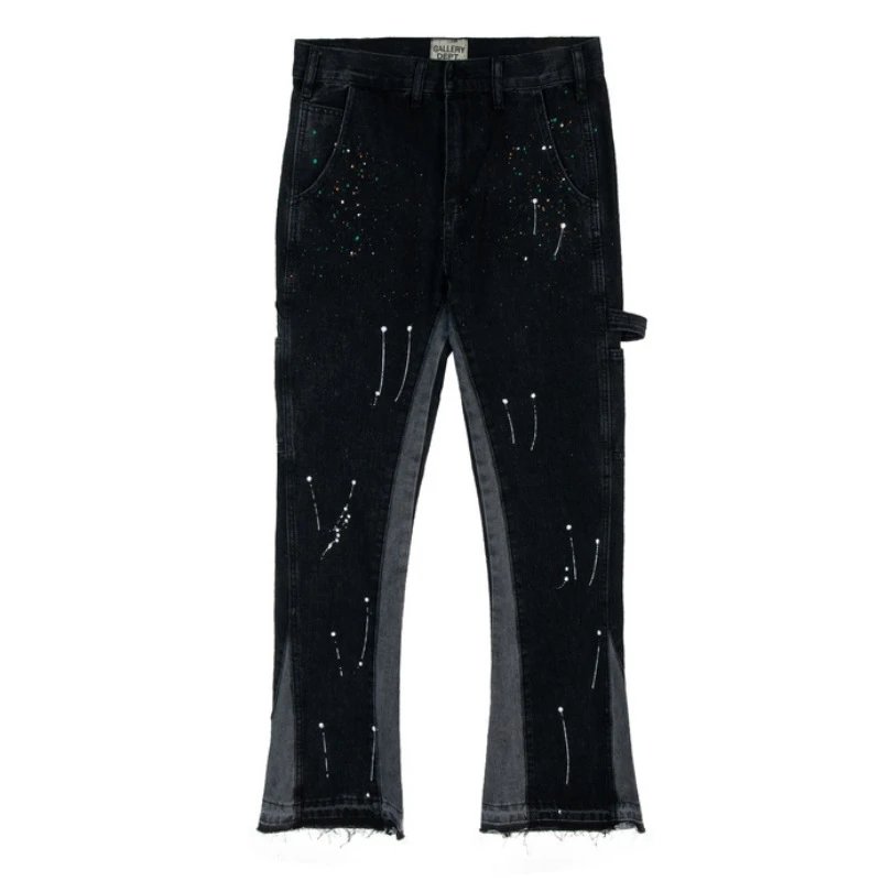 Gallery Dept. La Flare Black Paint Splatter Jeans