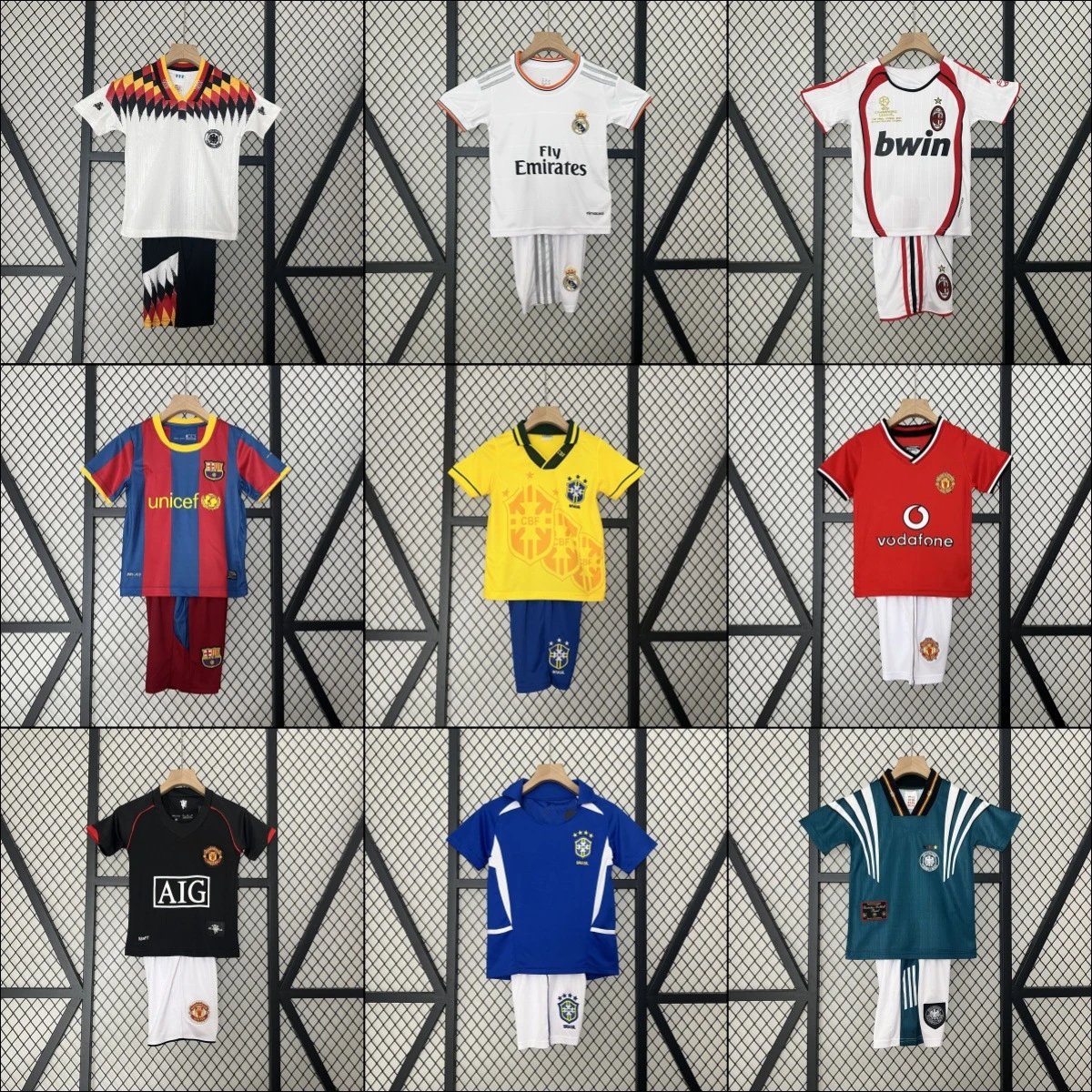 adidas Kids Retro Club & National Football Jerseys