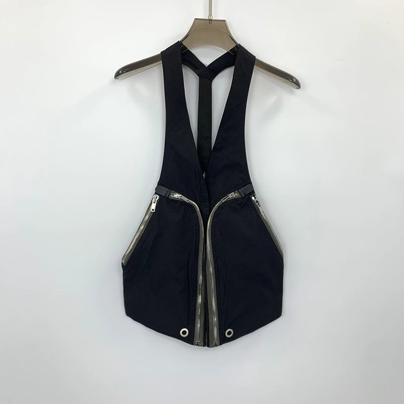 Rick Owens Bauhaus Gimp Zip-Front Vest Black