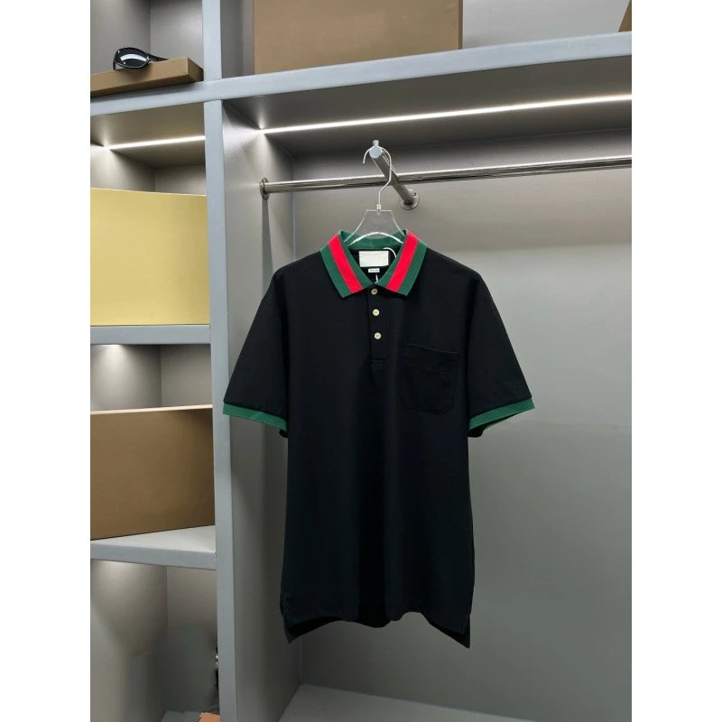Gucci Web Trim Cotton Piqué Polo Shirts
