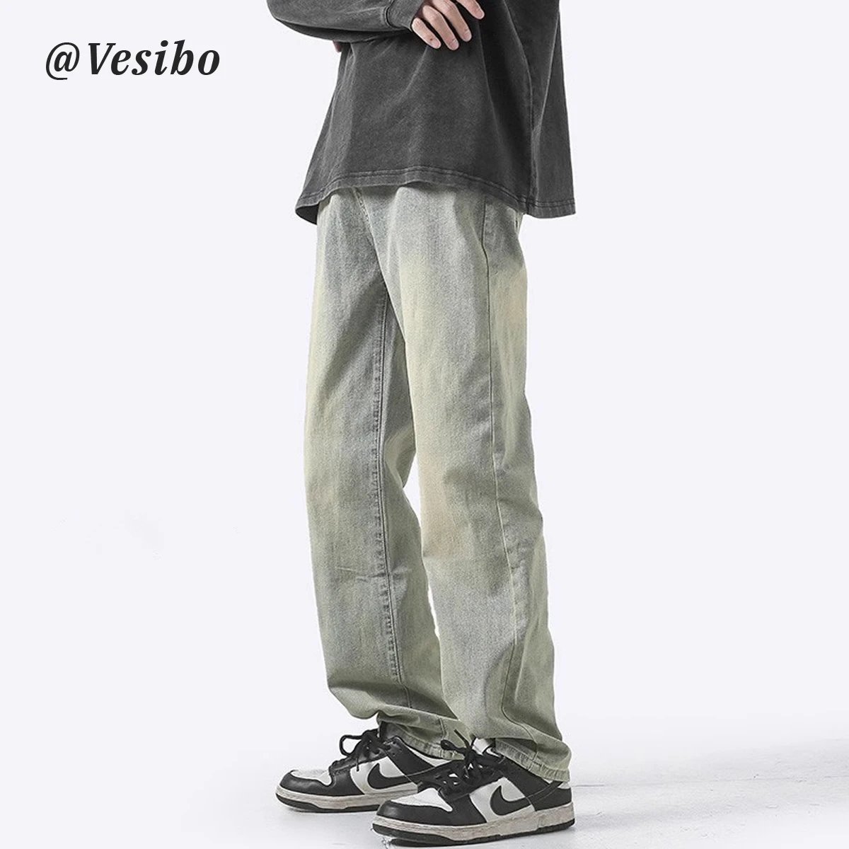 Vesibo Mud Washed Straight Jeans