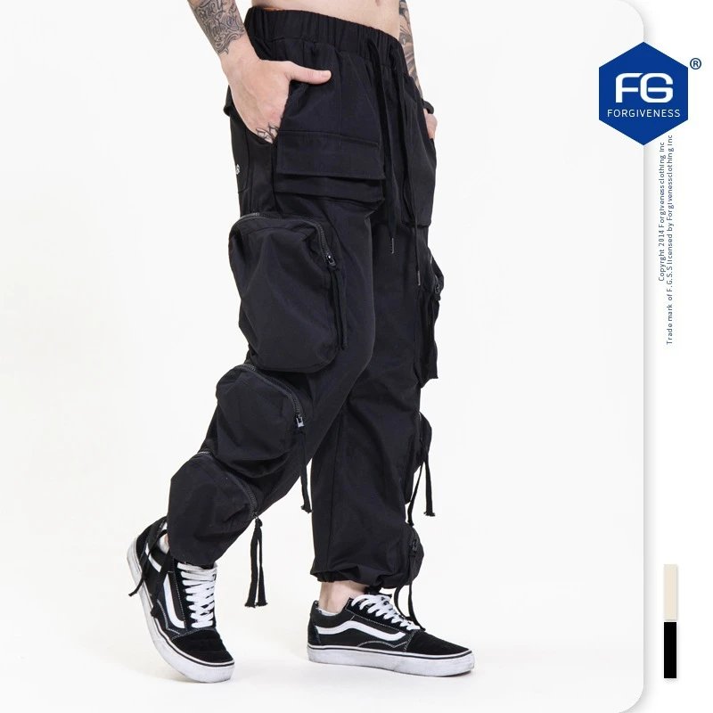Forgiveness Black Multi-Pocket Cargo Pants