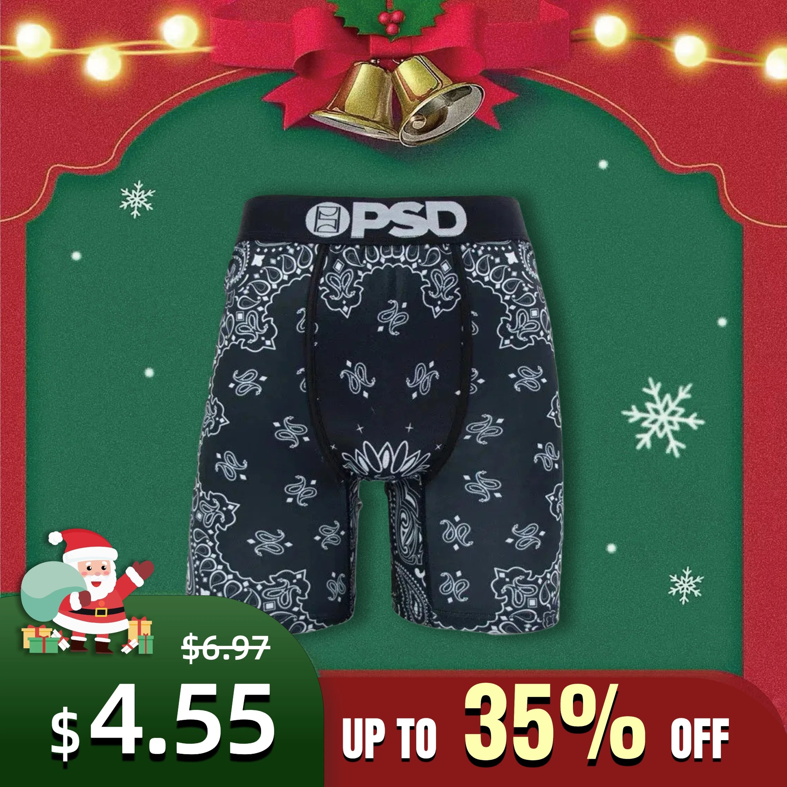 PSD Underwear Men's Bandana Print Boxer Briefs