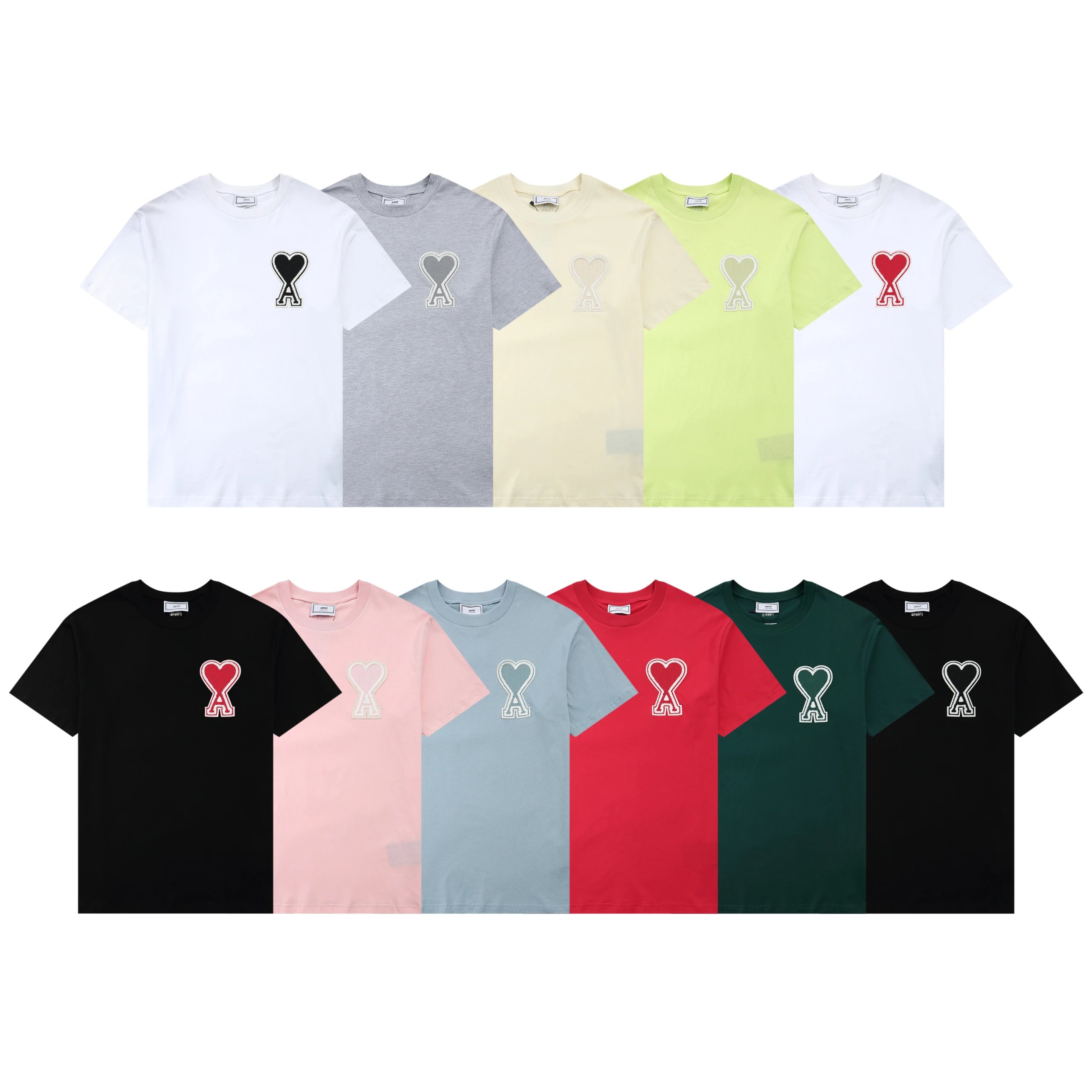 AMI Paris De Coeur Collection Unisex Organic Cotton Short-Sleeve T-Shirt