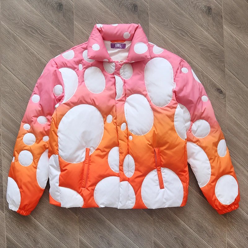 ERL Pink and Orange Gradient Polka Dot Down Jackets