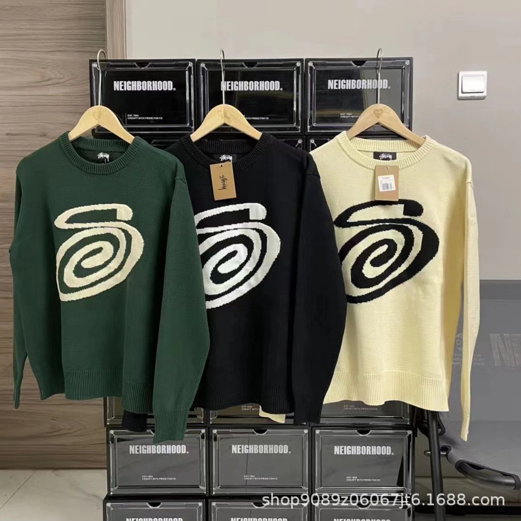 Stussy x Neighborhood mosquito coil pattern knit sweater