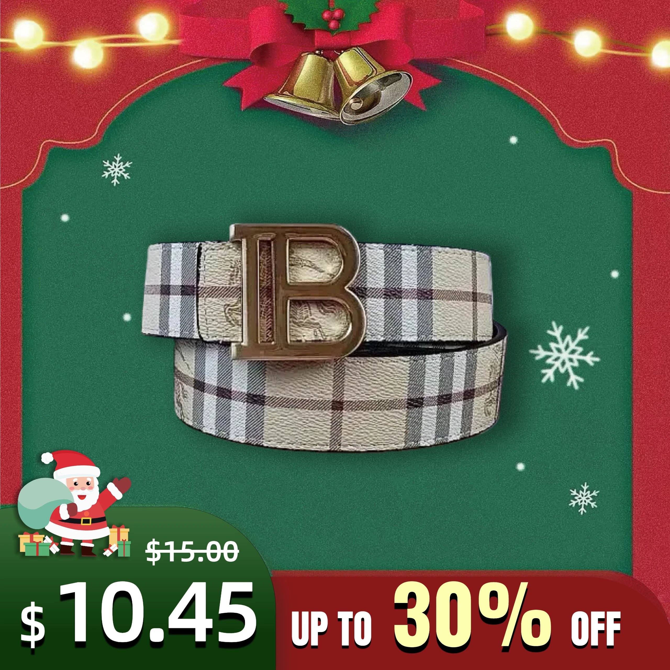 Burberry Vintage Check and Leather B Buckle Belt