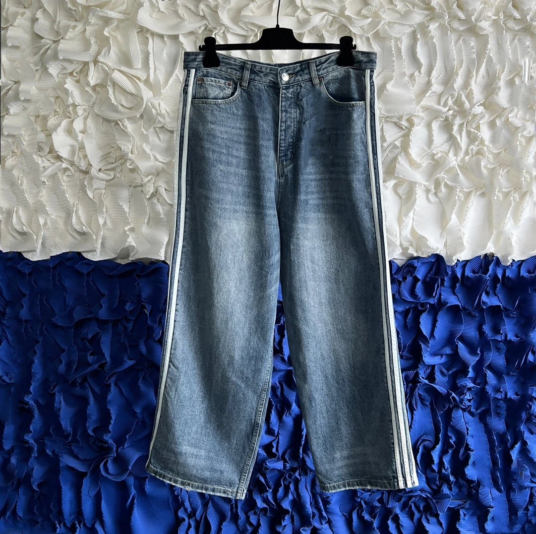 Balenciaga Three-Stripe Baggy Jeans