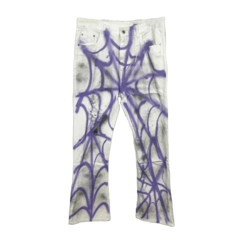 Sp5der Purple Spider Web Graphic Jeans