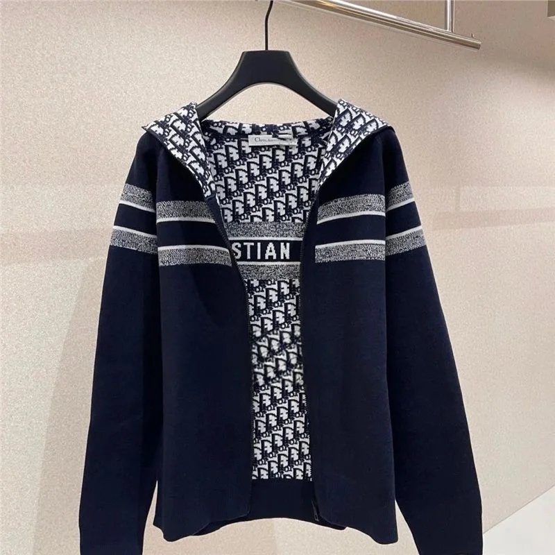 Dior Reversible Zipped Cardigan with Hood