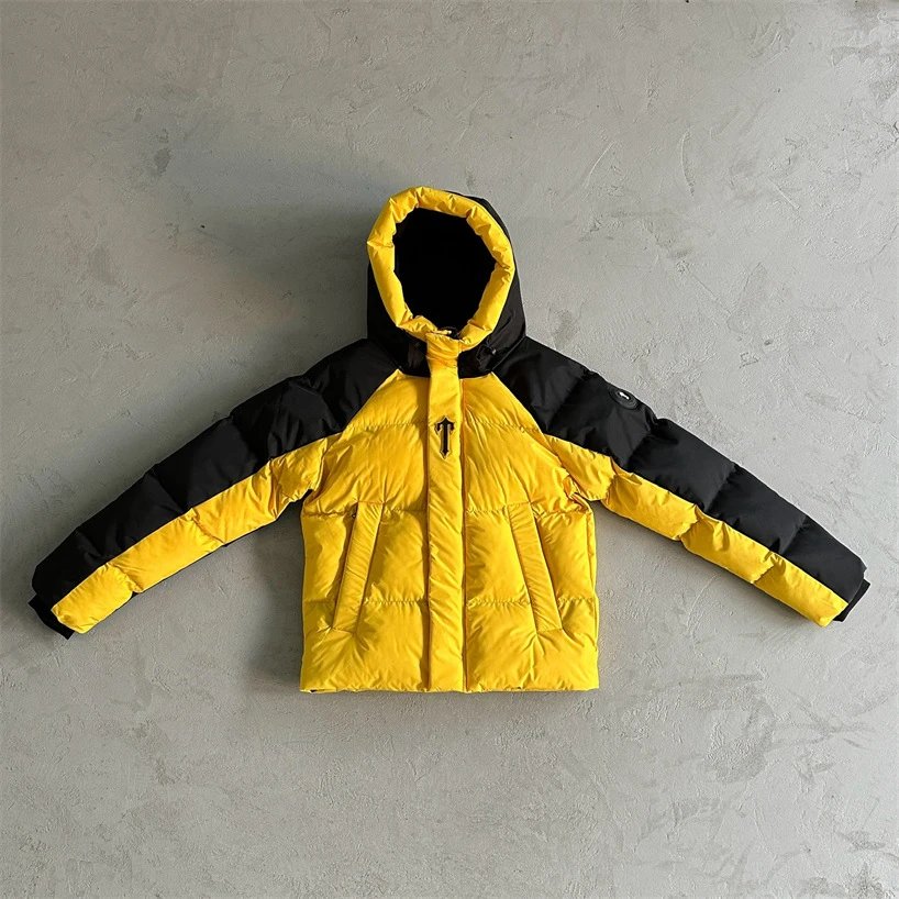 Trapstar Irongate Detachable Hooded Puffer Black/Yellow Down Jackets