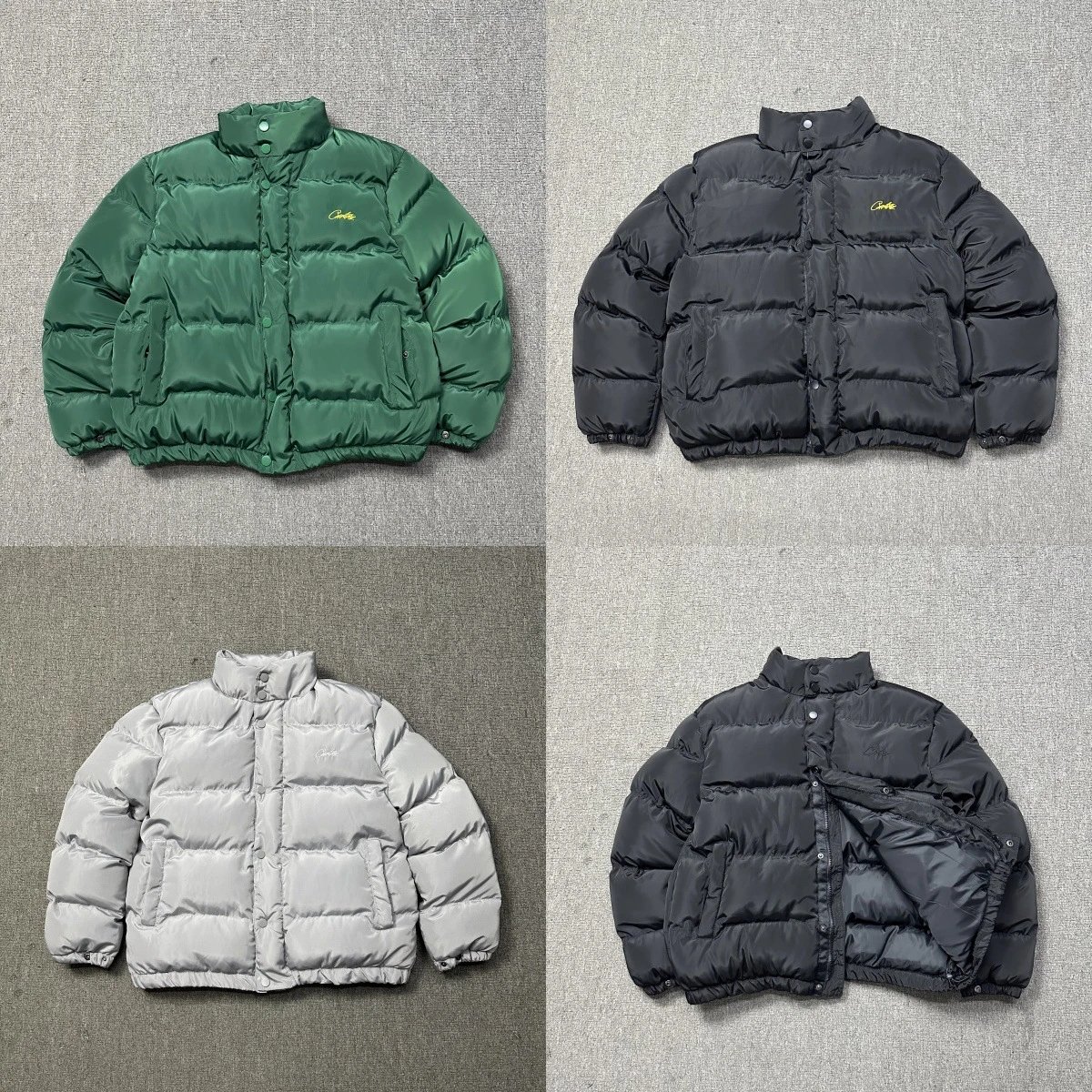Corteiz Bolo Puffer Black/Green/Grey Down Jackets