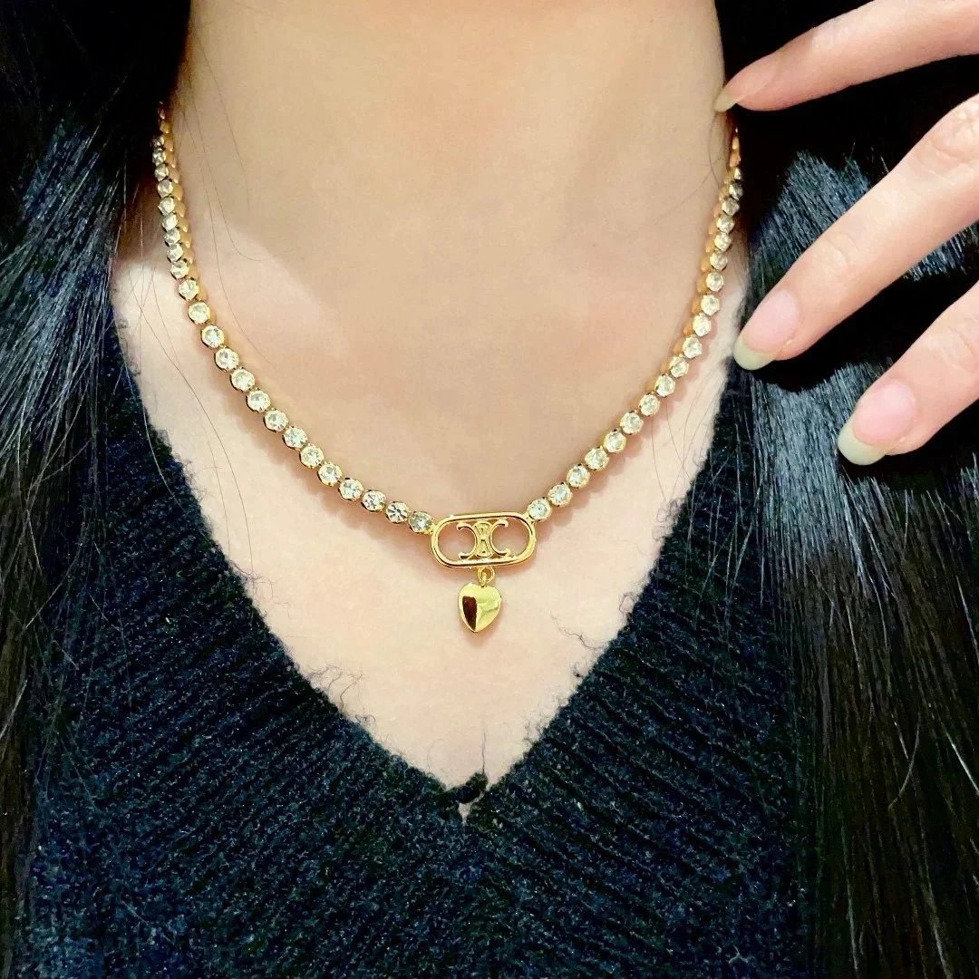 Celine classic logo chain necklace