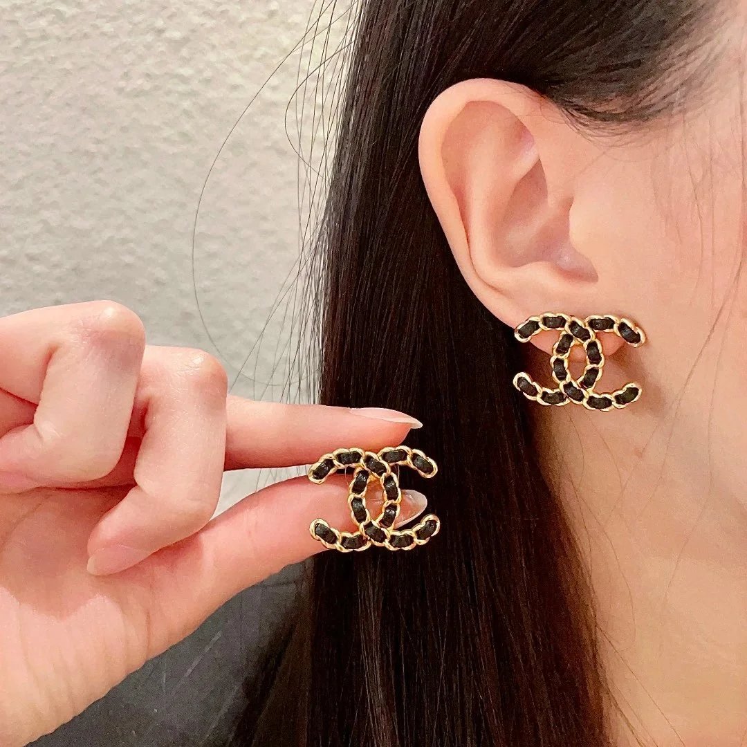 Chanel CC Logo Chain Earrings