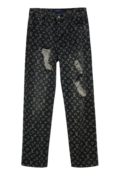 Pattern Denim Jeans