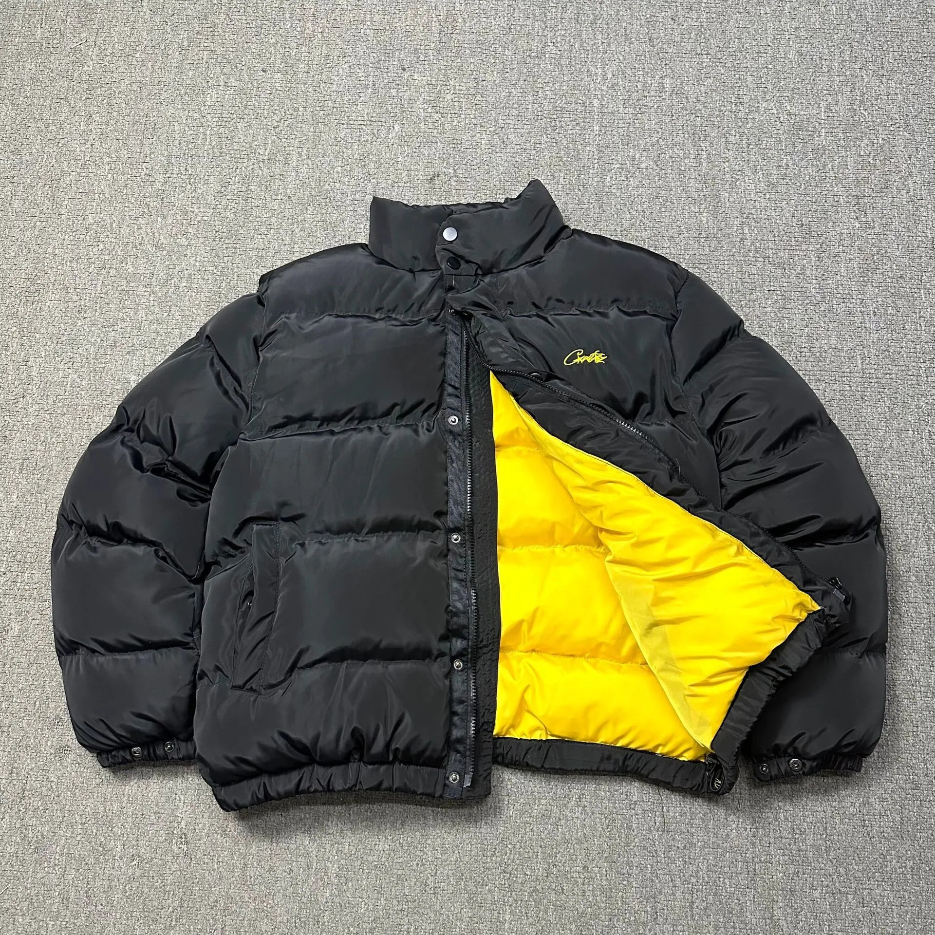 Corteiz Bolo Puffer Black/Green/Grey Down Jackets qc 3