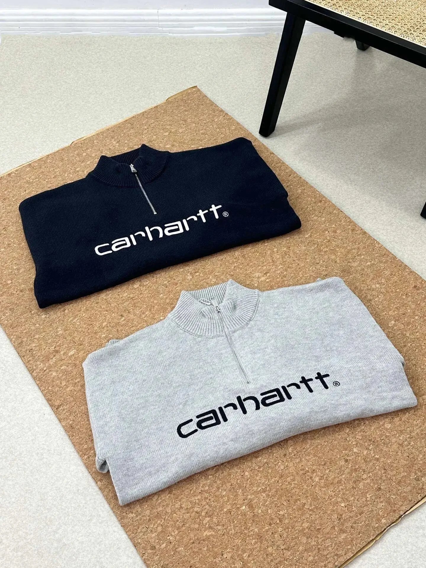 Carhartt Half-Zip Script Logo Oversized Knitwear qc 1