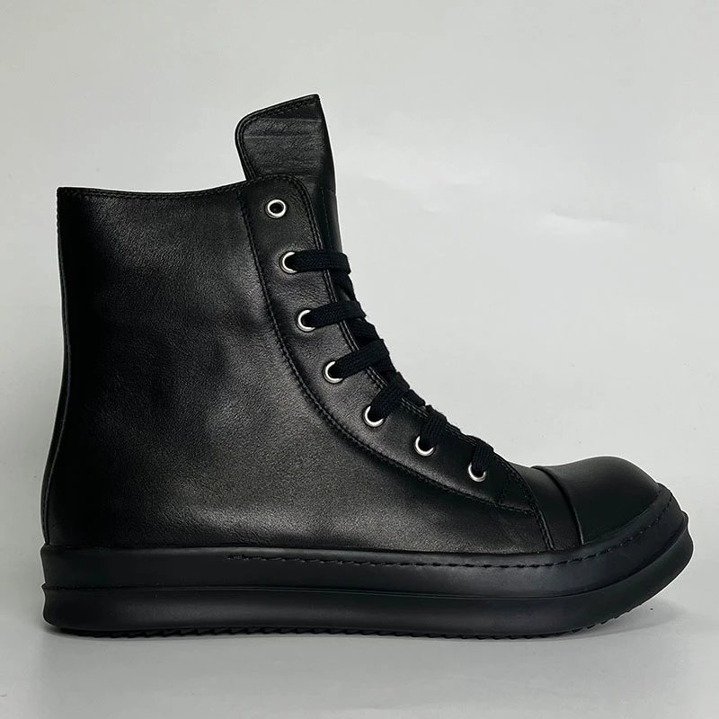 Rick Owens Black Capped High-Top Sneakers qc 1
