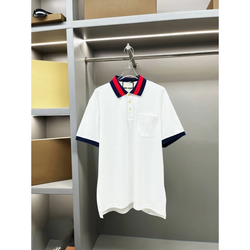 Gucci Web Trim Cotton Piqué Polo Shirts qc 2