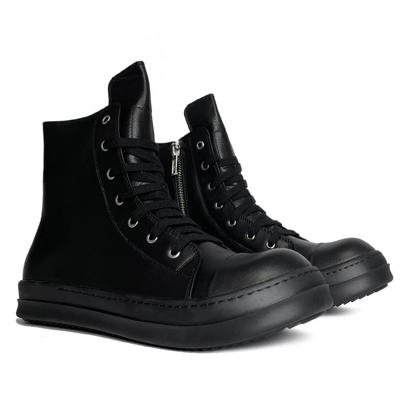 Rick Owens Black Capped High-Top Sneakers qc 4