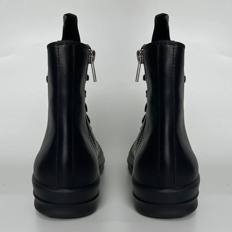 Rick Owens Black Capped High-Top Sneakers qc 2