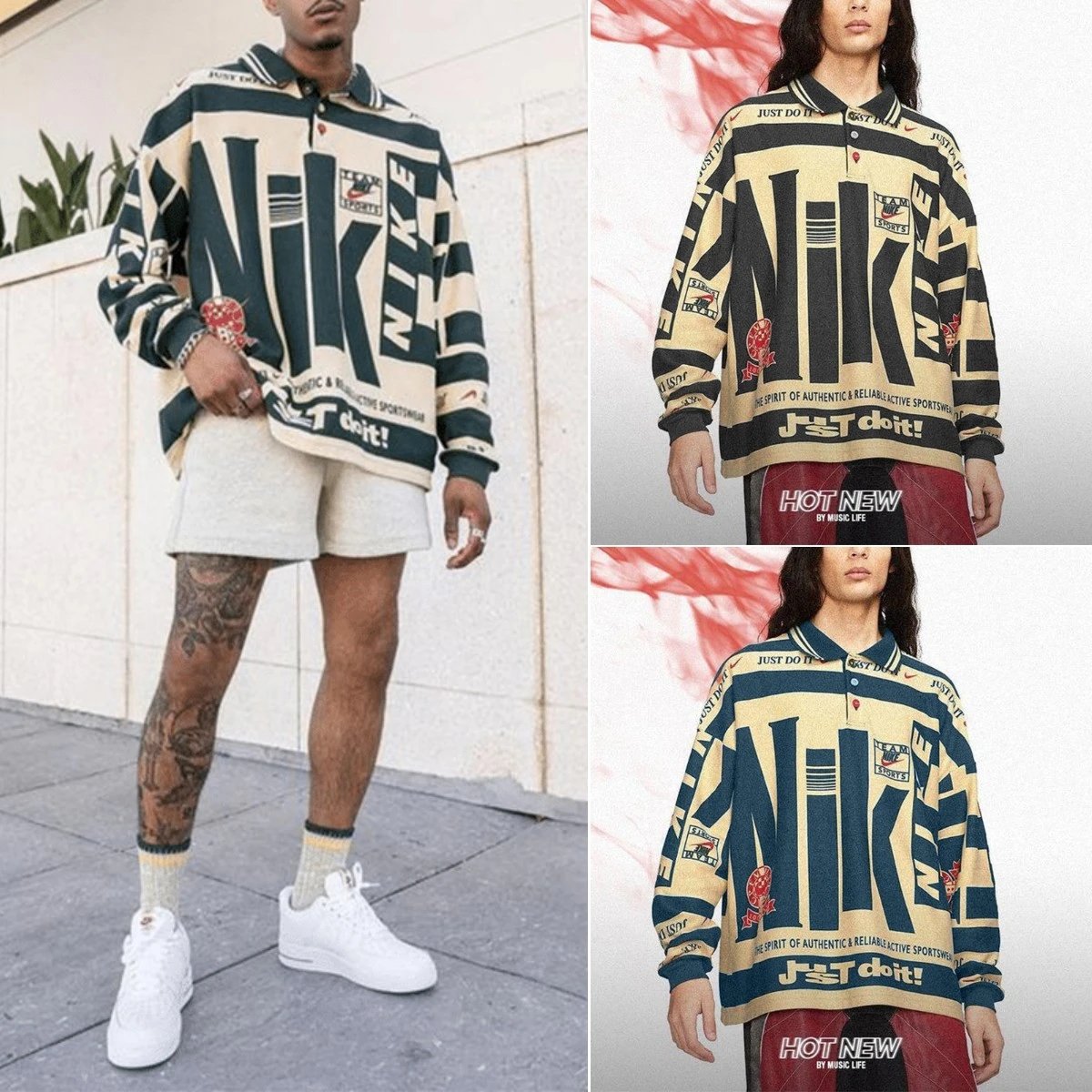 Nike x Cactus Plant Flea Market Longsleeve Polo Natural qc 1