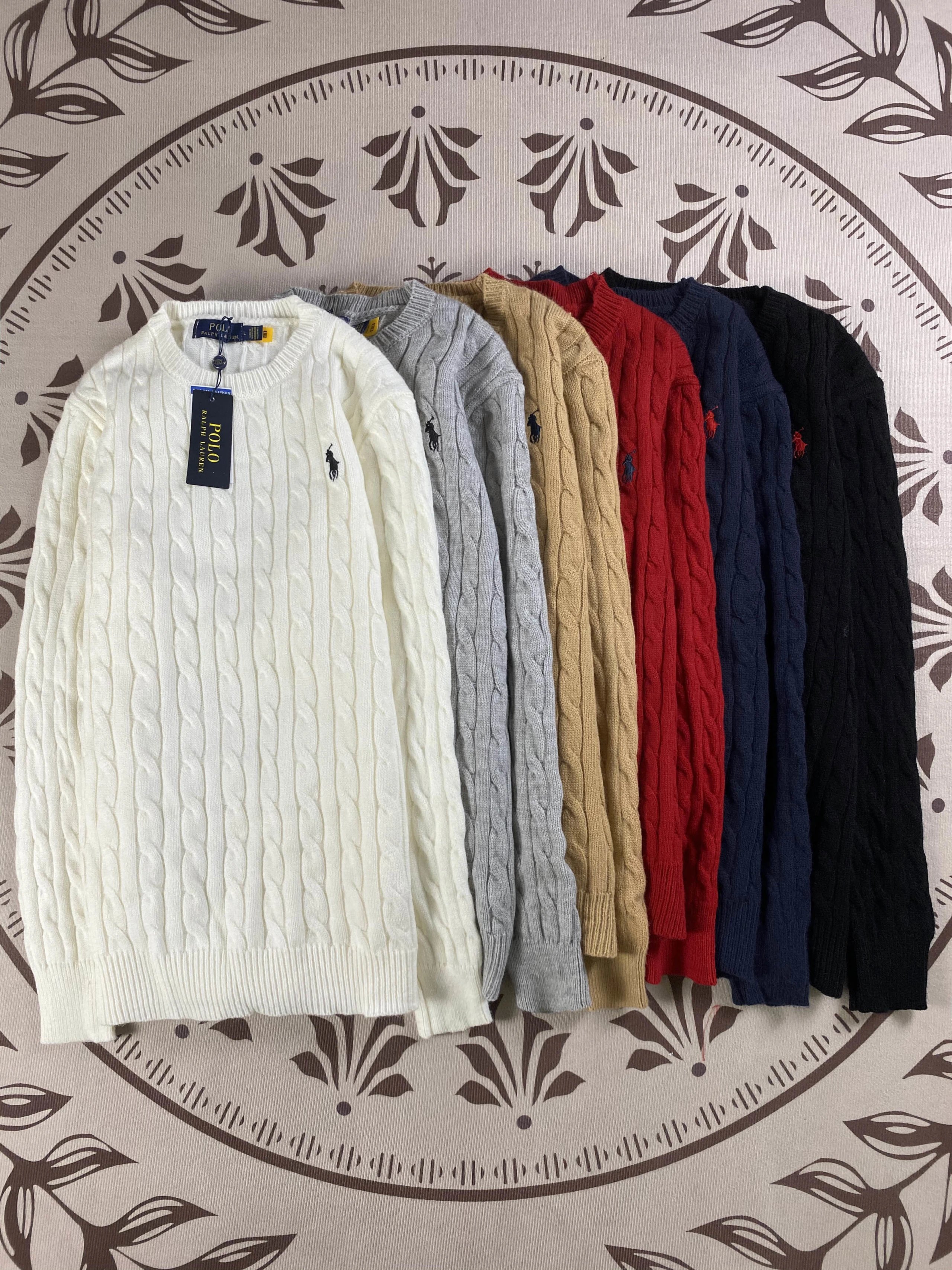 Polo Ralph Lauren Cotton Cable Knit Crew Neck Sweater qc 1