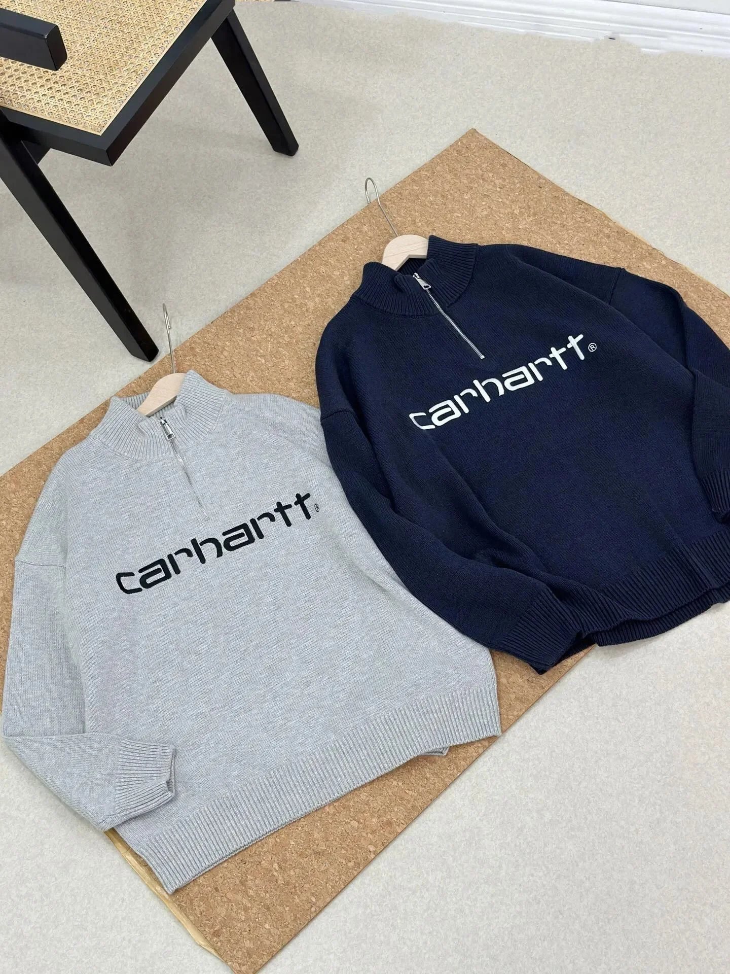 Carhartt Half-Zip Script Logo Oversized Knitwear qc 3