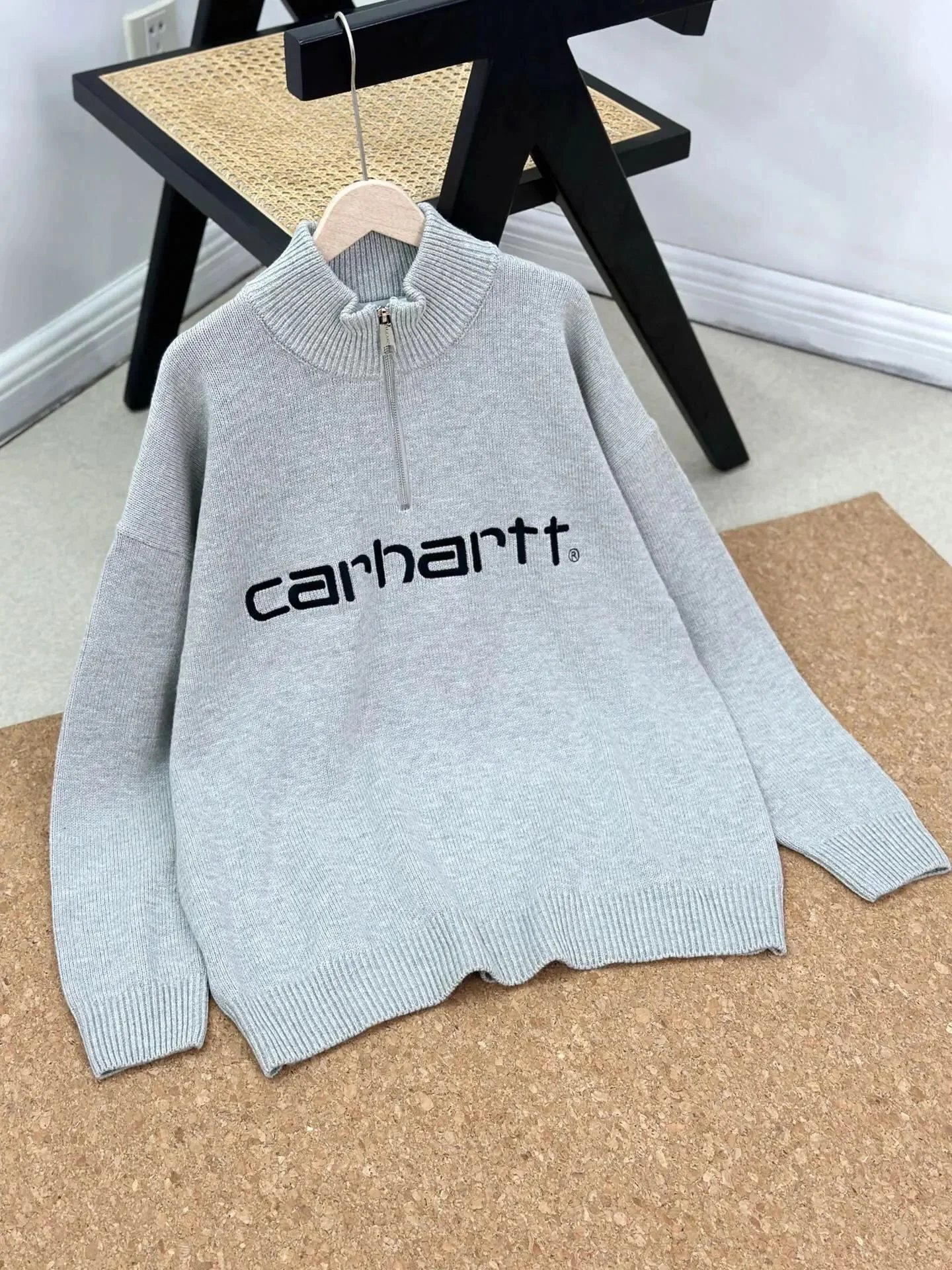 Carhartt Half-Zip Script Logo Oversized Knitwear qc 4