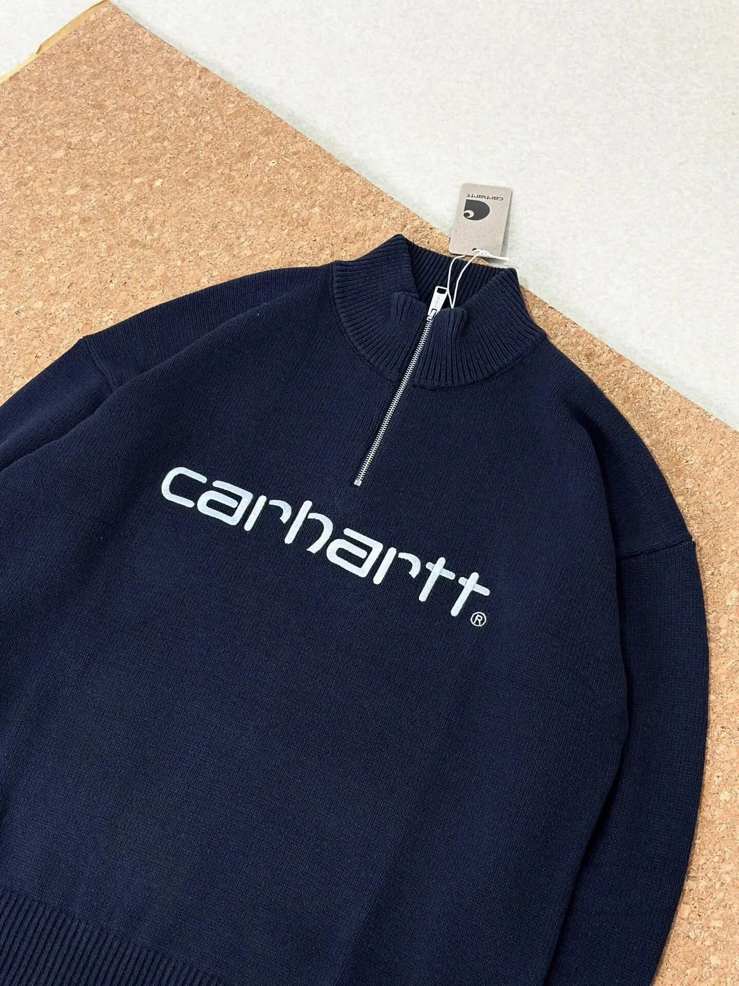 Carhartt Half-Zip Script Logo Oversized Knitwear qc 2