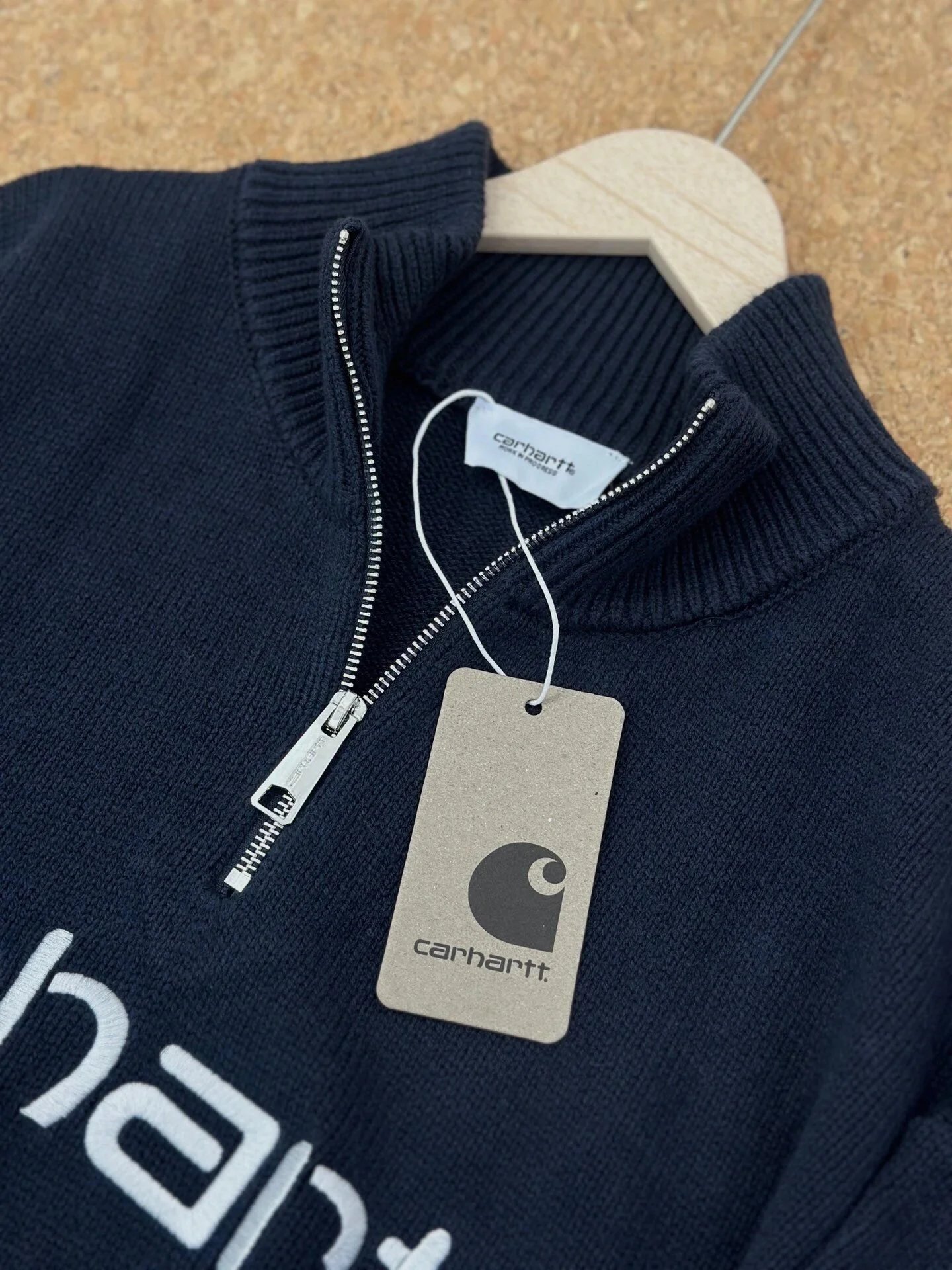 Carhartt Half-Zip Script Logo Oversized Knitwear qc 6